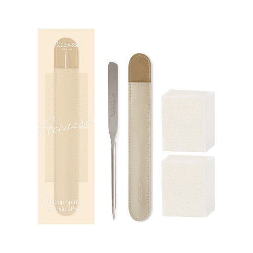 Makeup Spatula + Sponge 2Pcs Set