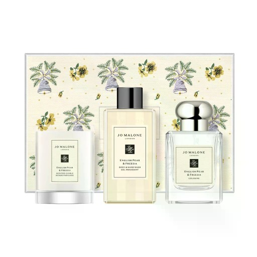 英国梨与小苍兰香水礼盒套装（香水+沐浴露+蜡烛）    