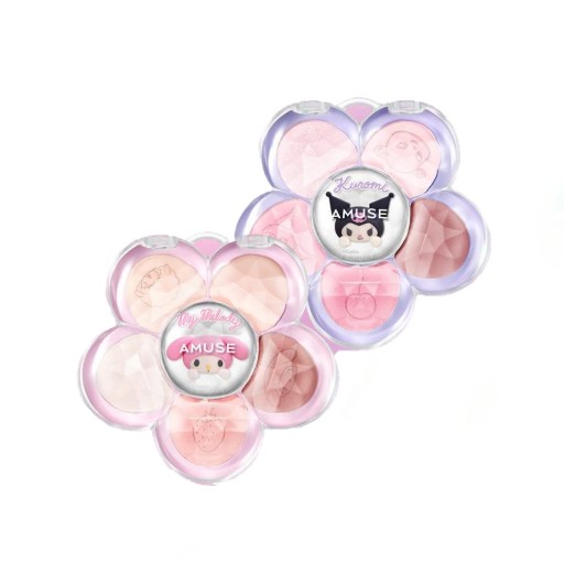Amuse x My Melody & Kuromi 花漾眼影盘套装(+吊饰、小卡)
